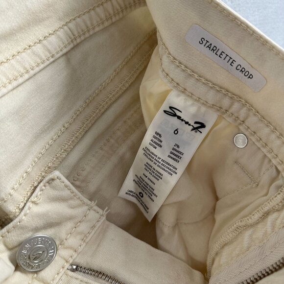 Seven7 Skinny Jeans Starlette Crop Womens Size 6 Mid Rise Denim Stretch Tan - Picture 6 of 12